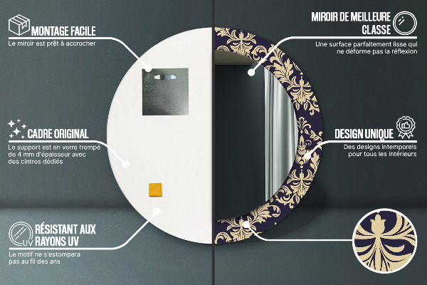 Specchio tondo decoro Pattern floreale