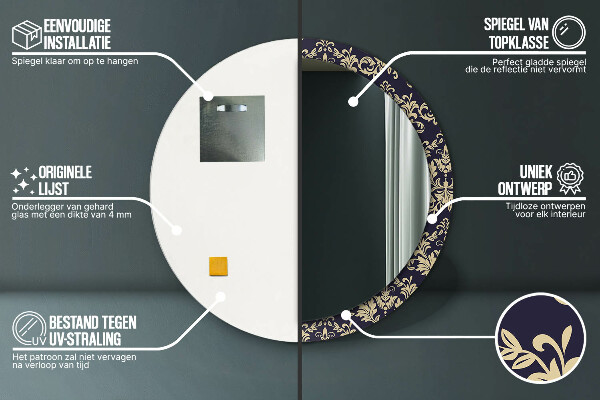 Specchio tondo decoro Pattern floreale