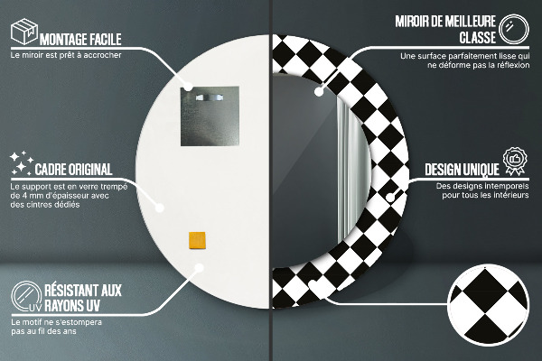 Specchio tondo decoro Scacchi da scrivania