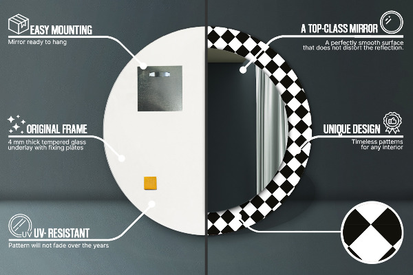 Specchio tondo decoro Scacchi da scrivania