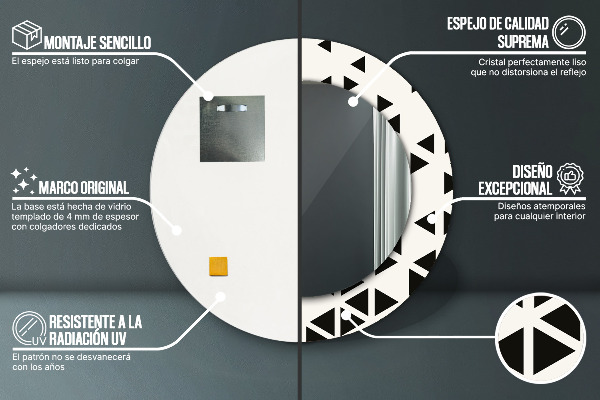 Specchio tondo decoro Geometrico astratto