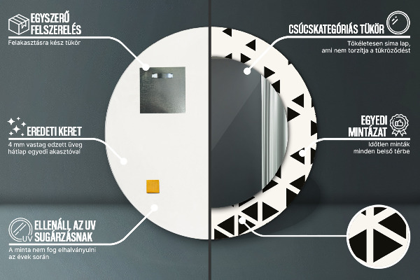 Specchio tondo decoro Geometrico astratto