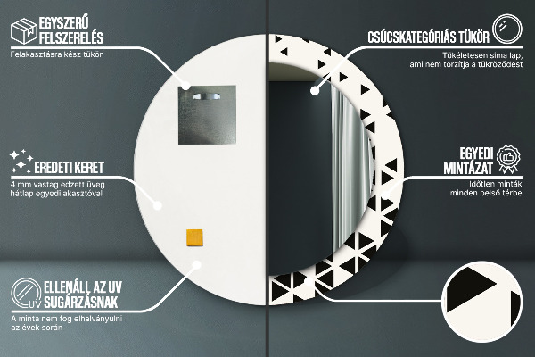 Specchio tondo decoro Geometrico astratto