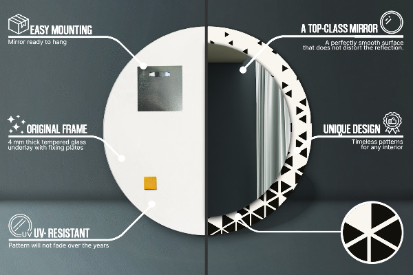Specchio tondo decoro Geometrico astratto