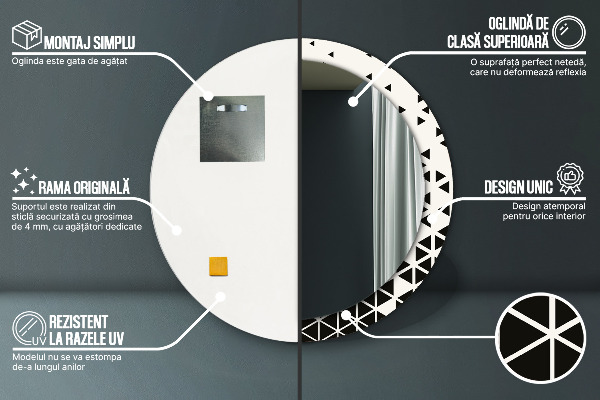 Specchio tondo decoro Geometrico astratto