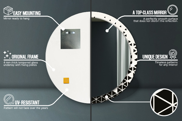 Specchio tondo decoro Geometrico astratto