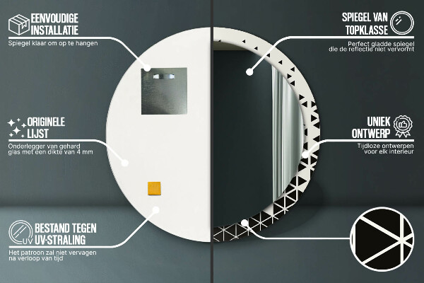 Specchio tondo decoro Geometrico astratto