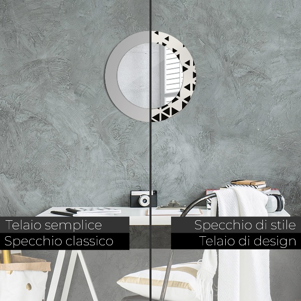 Specchio tondo decoro Geometrico astratto
