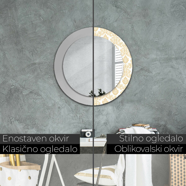 Specchio tondo decoro Damask barocco