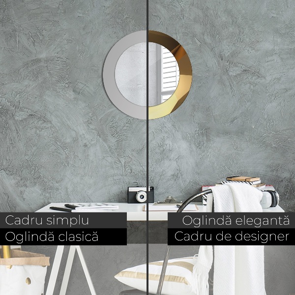 Specchio tondo decoro Astrazione d'oro