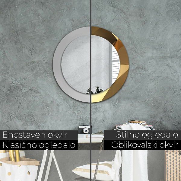 Specchio tondo decoro Astrazione d'oro