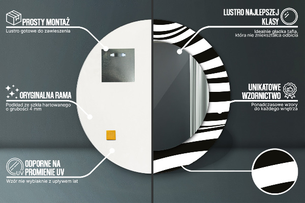 Specchio tondo decoro Onda astratta