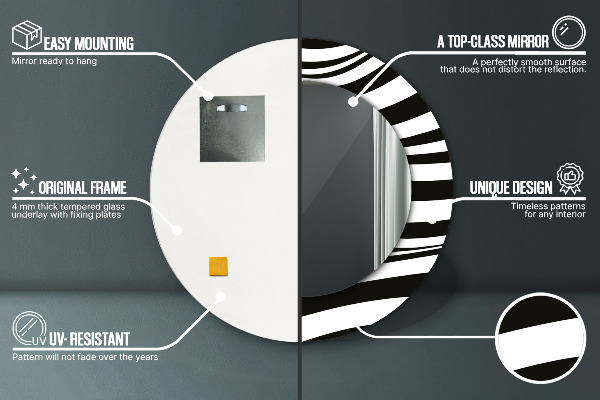 Specchio tondo decoro Onda astratta