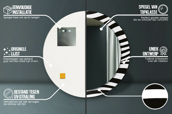 Specchio tondo decoro Onda astratta