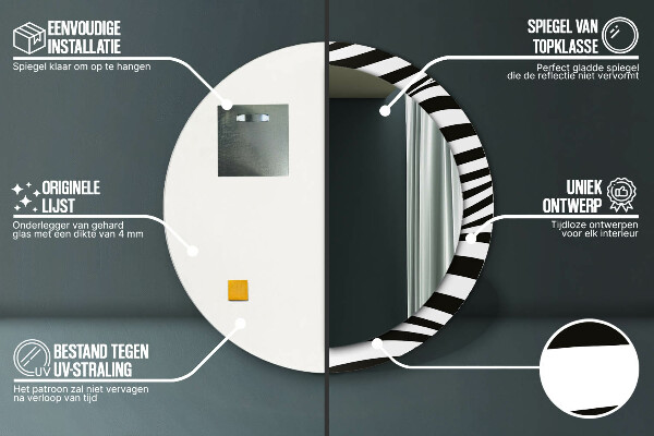 Specchio tondo decoro Onda astratta