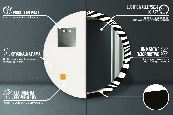 Specchio tondo decoro Onda astratta