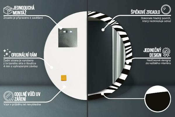 Specchio tondo decoro Onda astratta