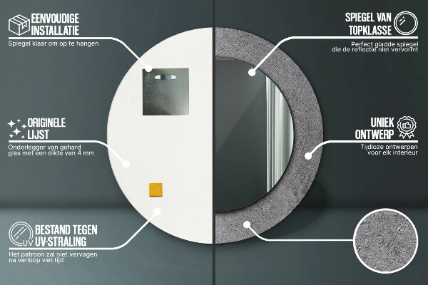 Specchio tondo stampato Trama concreta