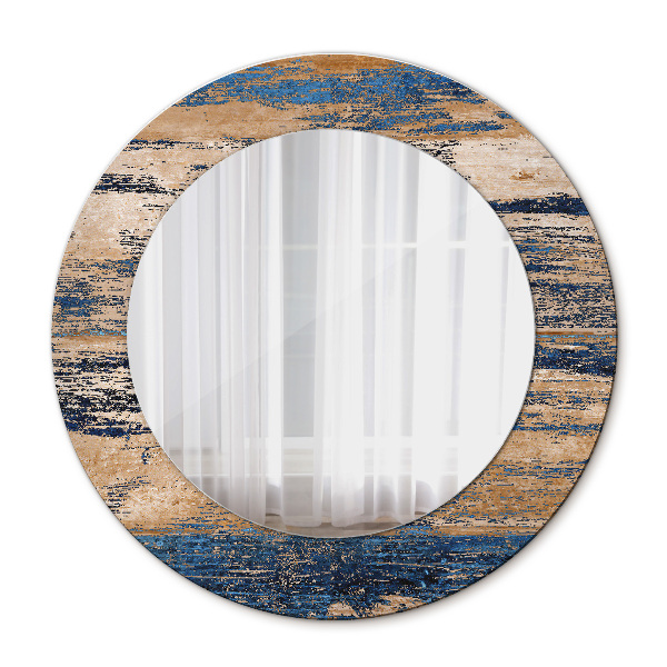 Specchio tondo decoro Legno astratto