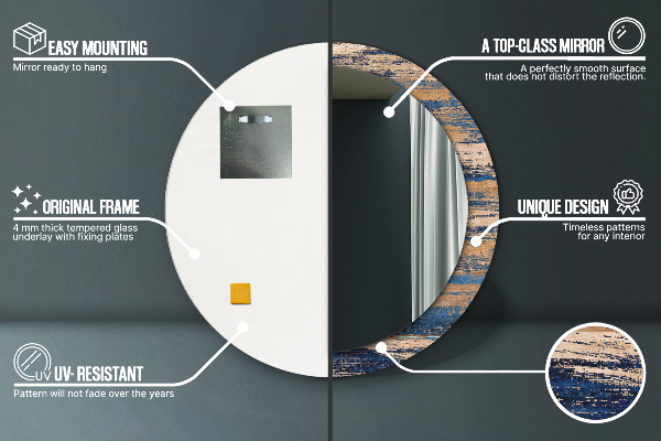 Specchio tondo decoro Legno astratto