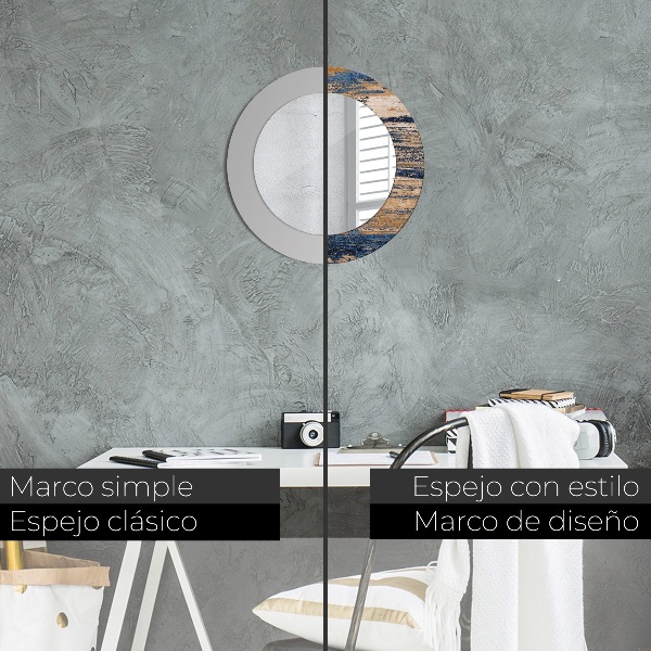 Specchio tondo decoro Legno astratto