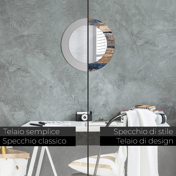 Specchio tondo decoro Legno astratto