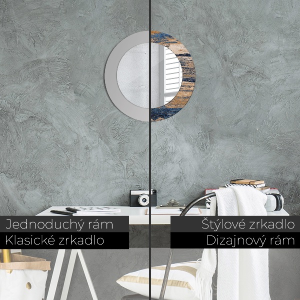 Specchio tondo decoro Legno astratto