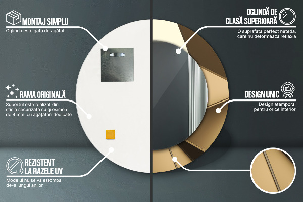 Specchio tondo decoro Moderna astrazione