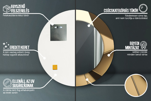 Specchio tondo decoro Moderna astrazione