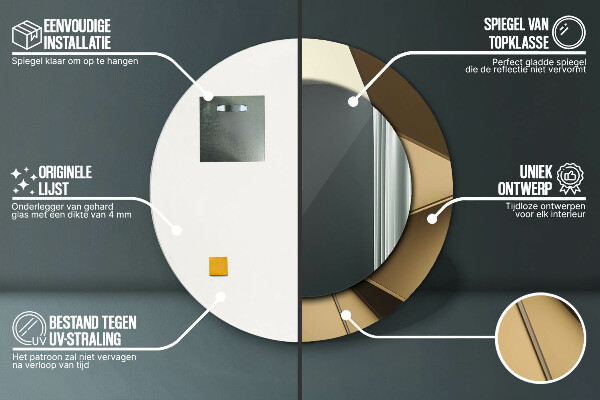 Specchio tondo decoro Moderna astrazione