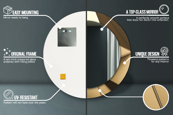 Specchio tondo decoro Moderna astrazione