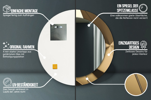 Specchio tondo decoro Moderna astrazione