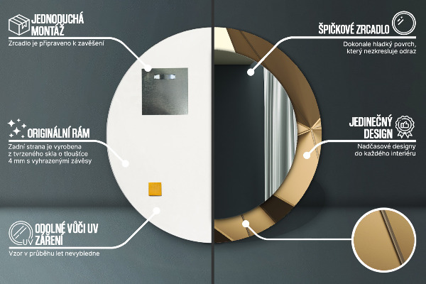 Specchio tondo decoro Moderna astrazione