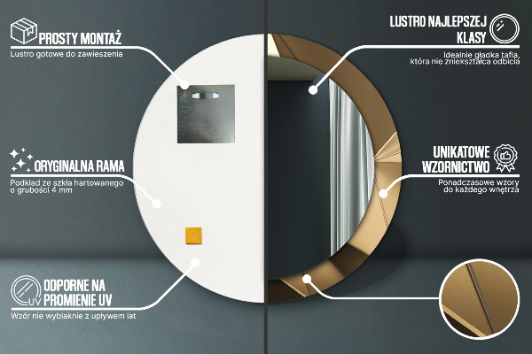 Specchio tondo decoro Moderna astrazione