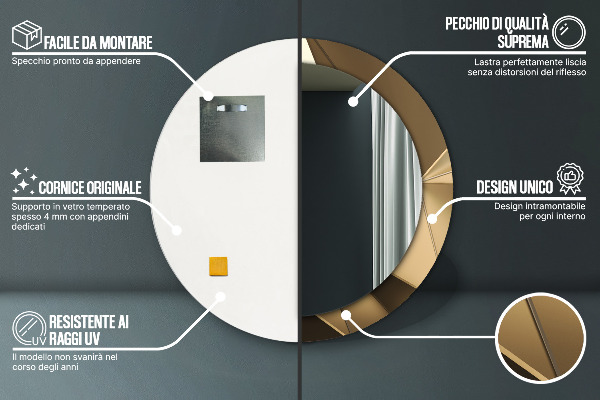 Specchio tondo decoro Moderna astrazione