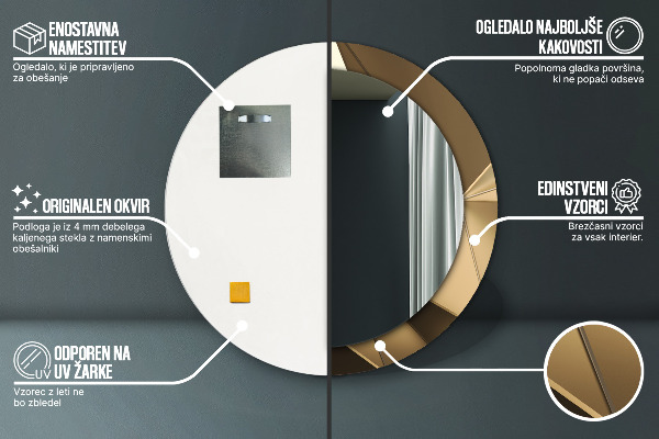 Specchio tondo decoro Moderna astrazione