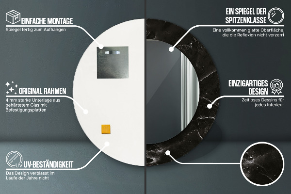 Specchio tondo decoro Pietra di marmo