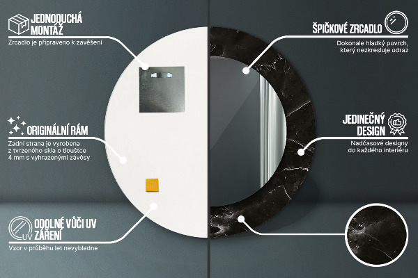 Specchio tondo decoro Pietra di marmo