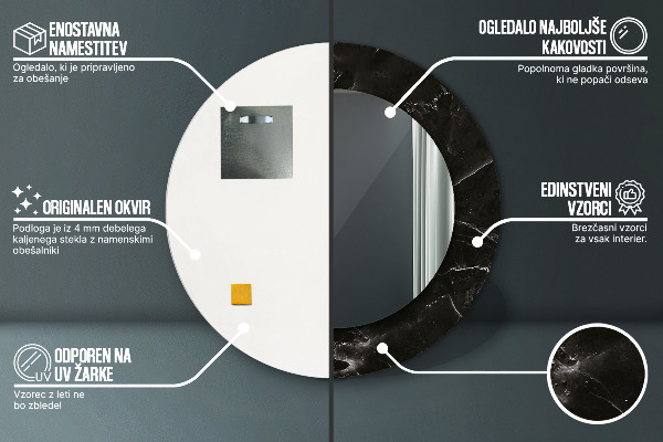 Specchio tondo decoro Pietra di marmo