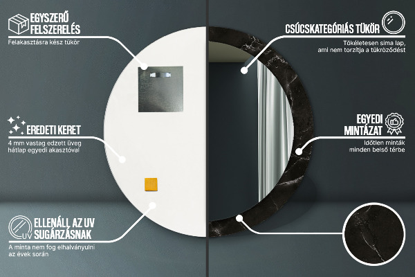 Specchio tondo decoro Pietra di marmo