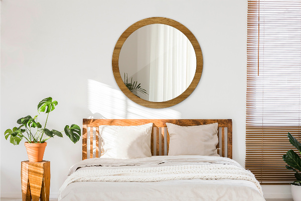 Specchio tondo decoro Quercia rustica