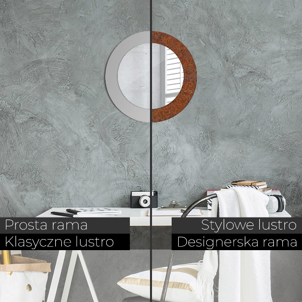 Specchio tondo decoro Metallo arrugginito