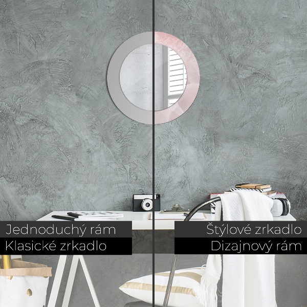 Specchio tondo decoro Pietra rosa