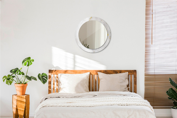 Specchio tondo con cornice stampata Marmo luccicante