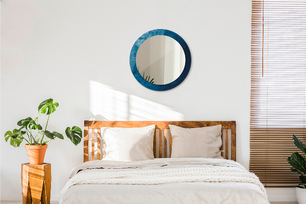 Specchio tondo con cornice stampata Arte astratta