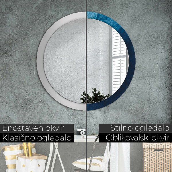 Specchio tondo con cornice stampata Arte astratta