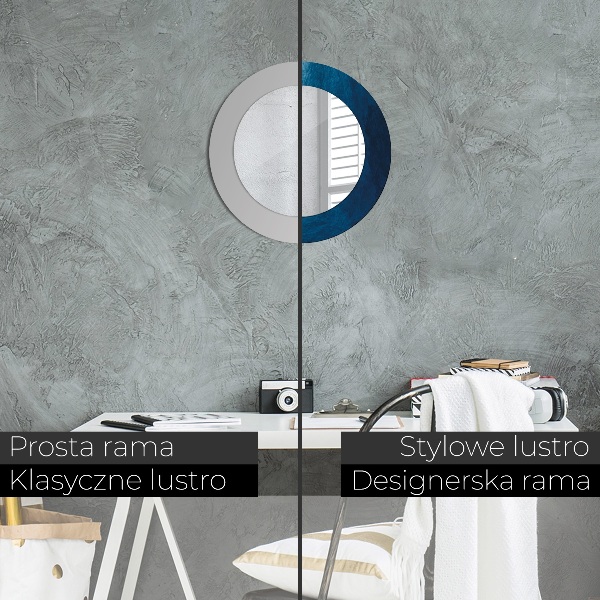 Specchio tondo con cornice stampata Arte astratta