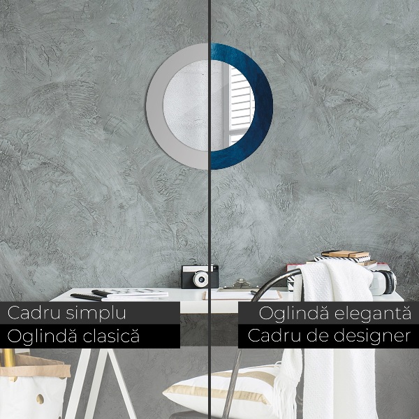 Specchio tondo con cornice stampata Arte astratta