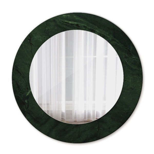 Specchio tondo con cornice stampata Marmo verde