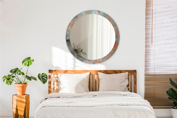 Specchio tondo con cornice stampata Marmi di onice